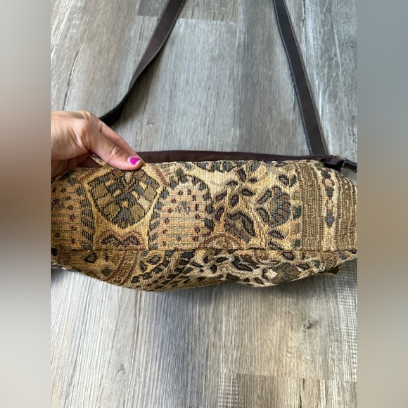 VTG Rossetti Boho Crossbody Satchel Bag Suede Medium Matching Coin Purse Brown L - Picture 3 of 14